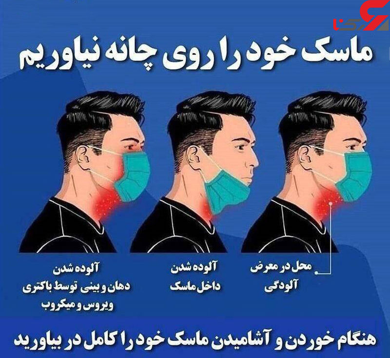 ماسک خود را بر روی چانه نیاورید