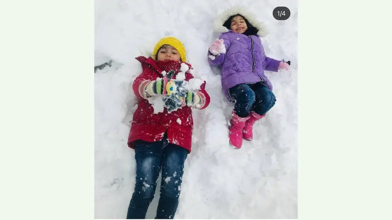 برف بازی بچه ها در تهران