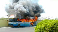 اتوبوس شهری در آتش سوخت+تصاویر