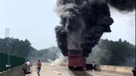 اتوبوس گردشگران آتش گرفت/30 نفر زنده زنده سوختند+عکس