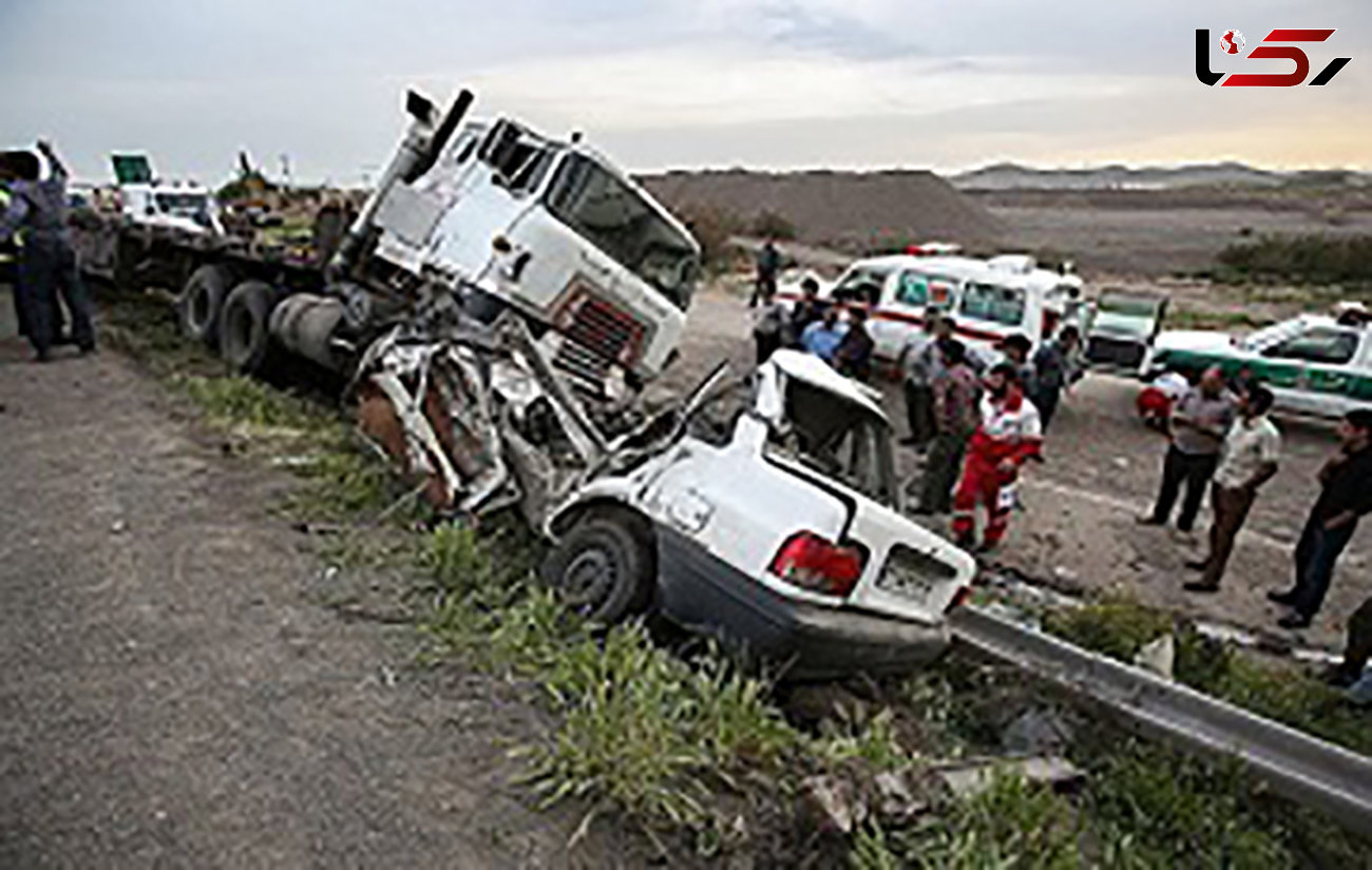 2 کشته در تصادف خودرو پراید با تریلی