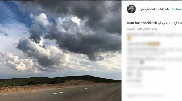 بازیگر مرد در جاده اردبیل به زنجان +عکس 