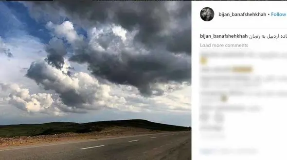 بازیگر مرد در جاده اردبیل به زنجان +عکس 