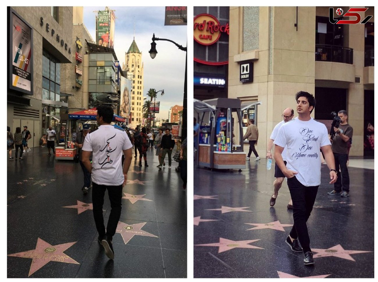 فرزاد فرزین با پیامی جالب در خیابان مشاهیر هالیوود در کالیفرنیا +عکس