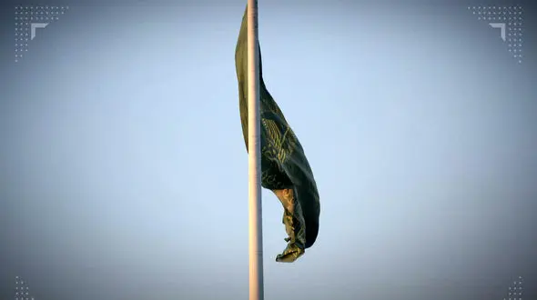 اهتزاز بزرگ‌ترین پرچم رضوی در تهران