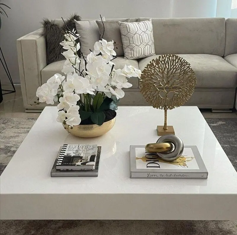 چیدمان روی میز جلو مبلی