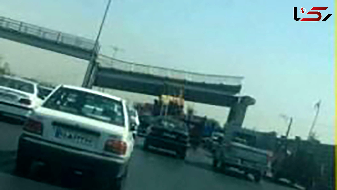 سقوط پل عابر پیاده در اتوبان ذوب‌آهن / مردم  شوکه شدند + عکس