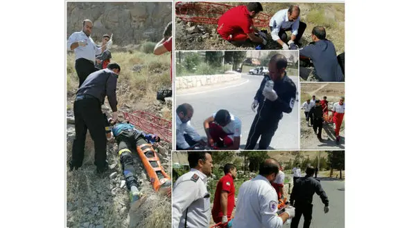 سقوط 3 کوهنورد جوان از کوه صاحب الزمان کرمان + عکس
