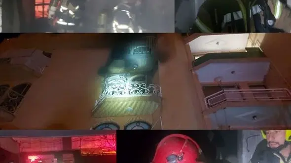 آتش سوزی یک خانه در خیابان خیام قزوین