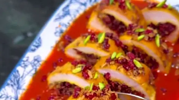 طرز تهیه سینه مرغ شکم پر + فیلم