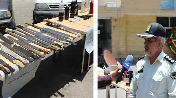 قلدرها با قداره هایشان به صف شدند+عکس