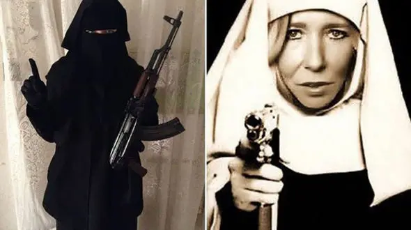 رقص انتحاری بیوه پیر برای داعشی ها + عکس