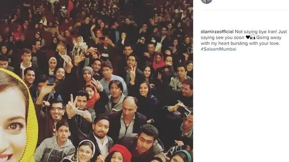 سلفی سوپراستار زن هندی با هوادارانش در ایران +عکس 