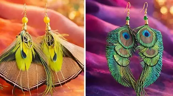 زیبایی بی مانند با گوشواره پر طاووس؛ انتخابی برای خاص پسندان + 15 ایده شیک
