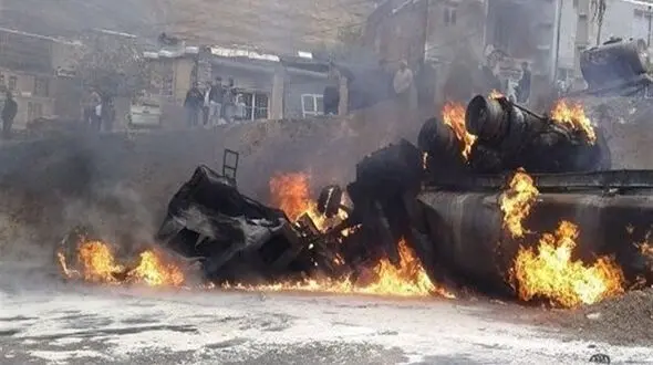 فیلم وحشتناک از آتش سوزی یک تانکر سوخت در اصفهان