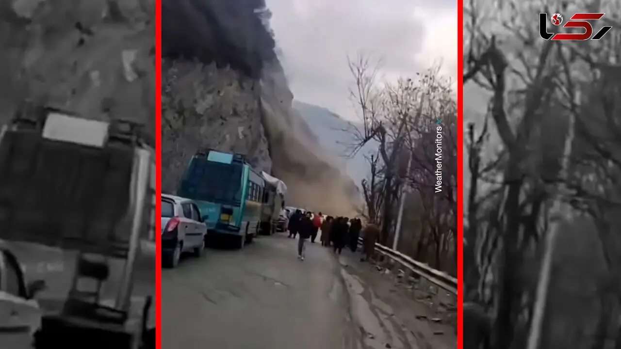 فیلم مسدود شدن جاده ها بر اثر زلزله