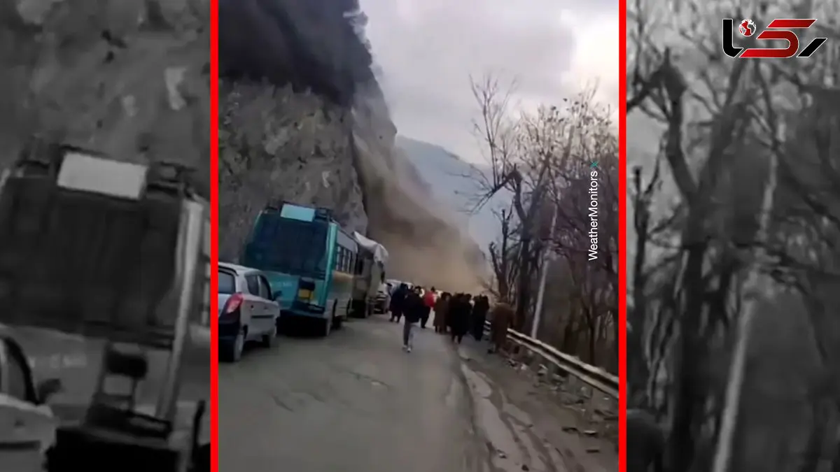 فیلم مسدود شدن جاده ها بر اثر زلزله