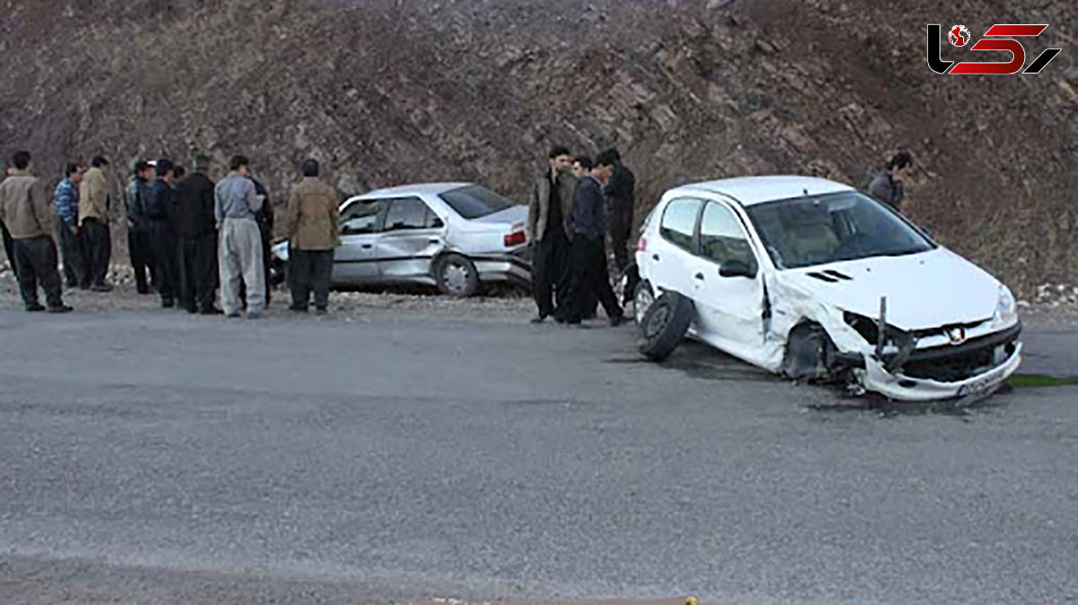 ۶ مصدوم در پی برخورد دو خودروی پژو ۴۰۵ با ۲۰۶  در محور اهر تبریز