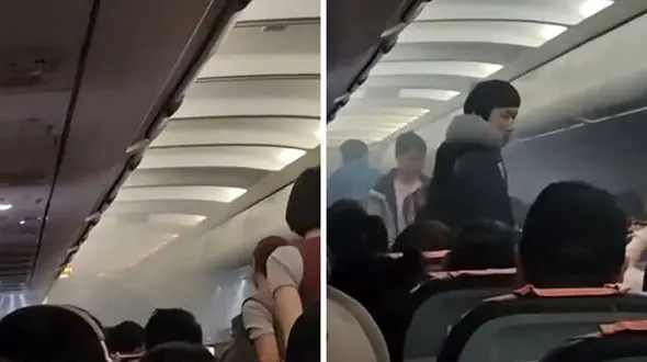 ببینید / لحظه انفجار پاوربانک داخل هواپیما؛ فرود اضطراری!