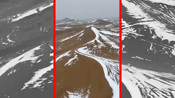 فیلم مناظر رویایی کویر برفی ورزنه