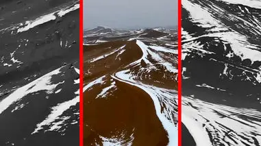 فیلم مناظر رویایی کویر برفی ورزنه