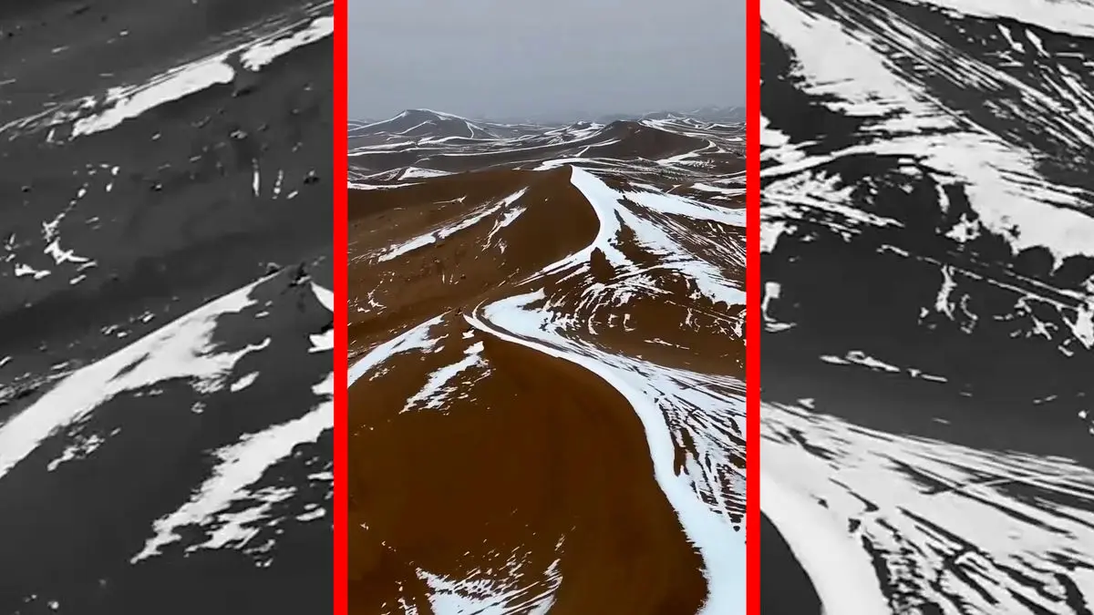 فیلم مناظر رویایی کویر برفی ورزنه