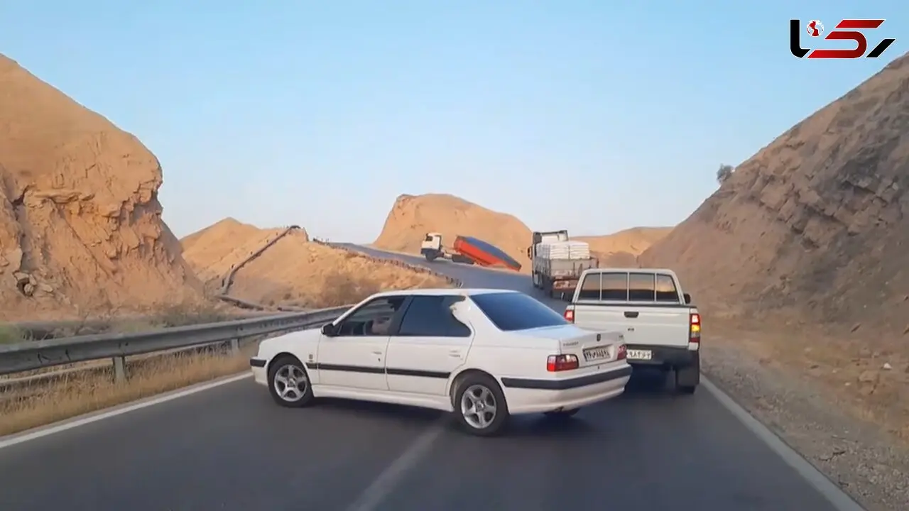 فیلم لحظه سقوط کامیون تانکر دار به دره در گردنه پازنان