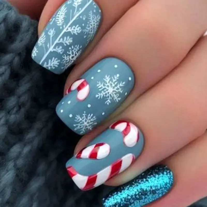 دیزاین ناخن کیوت زمستانی جذاب