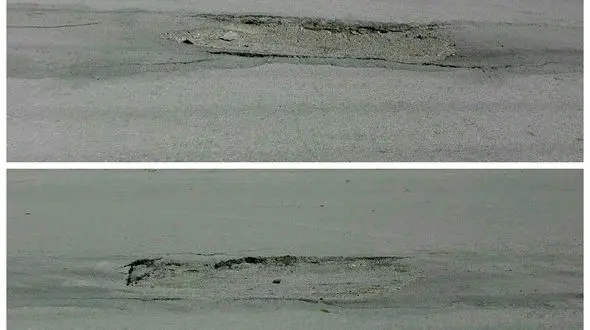 نشست آسفالت  در خیابان کارگر  