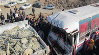 تصادف خونین اتوبوس و کامیون در جاده ورامین/ 13 مسافر راهی بیمارستان شدند
