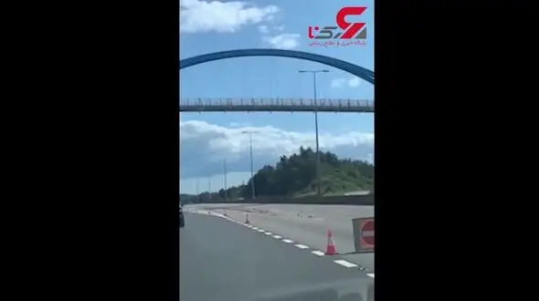 حادثه وحشتناکی که سقوط قفسه مرغ‌های زنده در اتوبان رقم زد +فیلم 