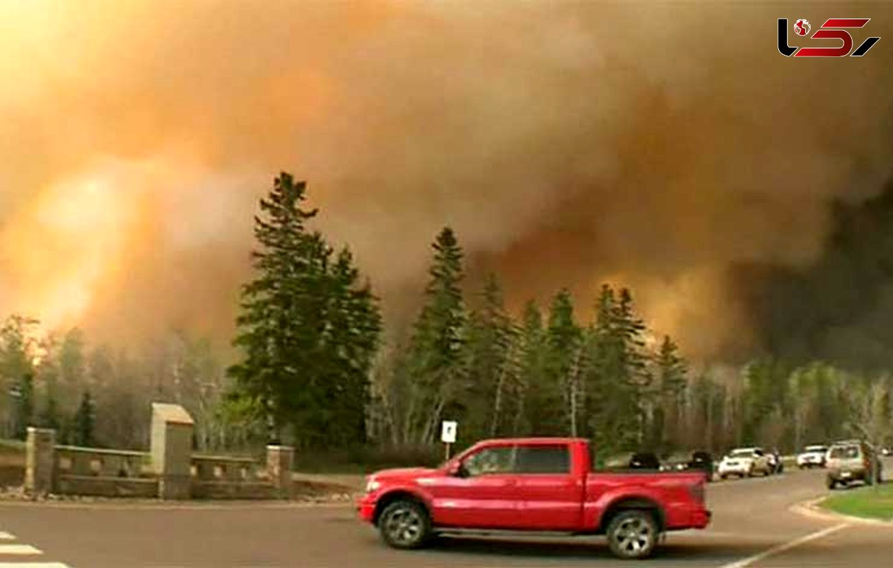 گسترش آتش‌سوزی مناطق جنگلی کانادا + عکس