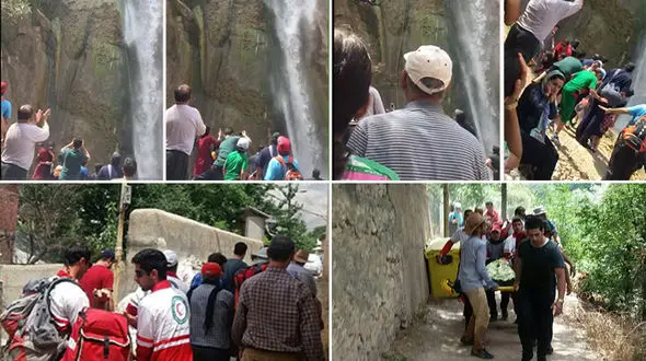 جزئیات سقوط از ارتفاع 40 متری بلندترین آبشار مازنداران از زبان صخره نورد نجات یافته+فیلم و عکس