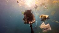 ویدئوی تکاندهنده غواص انگلیسی از دریای زباله در سواحل بالی + فیلم