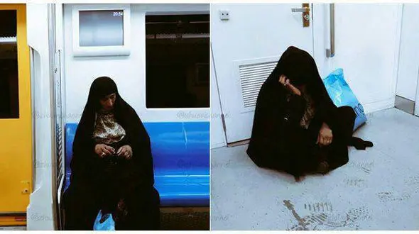  عجیب‌ترین‌ زنِ متروی‌ تهران + عکس 
