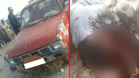 شلیک های مرگبار سرنشینان پژو شیشه دودی به راننده یک وانت در سراوان+عکس لحظاتی پس از حادثه