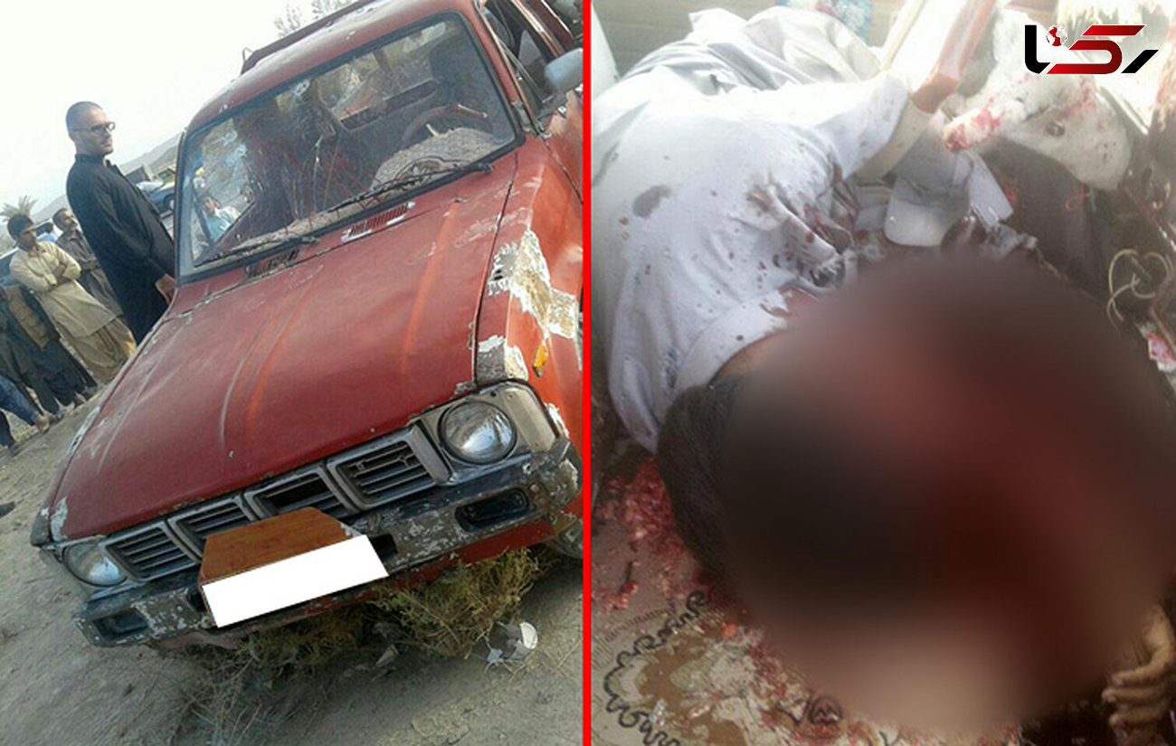 شلیک های مرگبار سرنشینان پژو شیشه دودی به راننده یک وانت در سراوان+عکس لحظاتی پس از حادثه