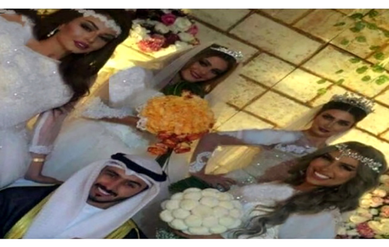 ازدواج همزمان با 4 دختر برای رو‌کم‌کنی همسر اول + عکس داماد و 4 عروس