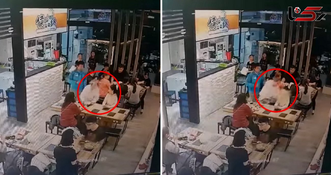 اقدام وحشتناک یک مرد با زن جوان در رستوران / او سوپ داغ را روی زن ریخت! + فیلم