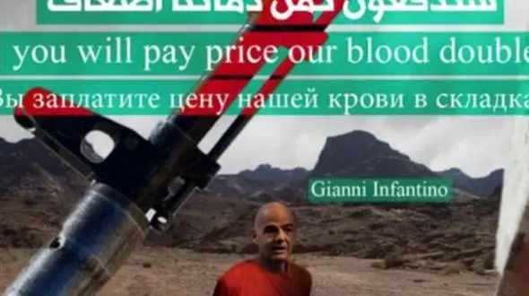 پس از مسی و رونالدو ؛ داعش رئیس فیفا را هم تهدید کرد + عکس 