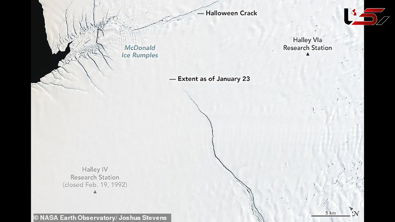جداشدن یخ ۱۷۰۰ کیلومترمربعی از قطب جنوب+عکس