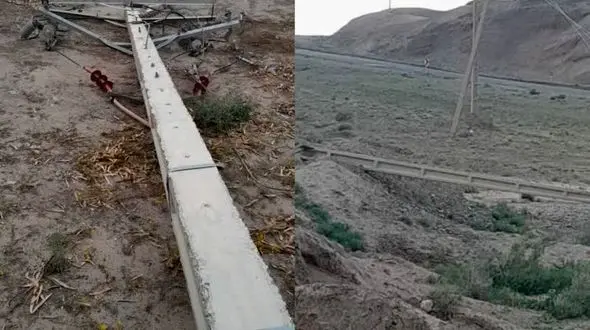 طوفان کاشان 6 تیر برق را از جا کند!/ شدیدترین طوفان اصفهان اینجا اتفاق افتاد! + عکس