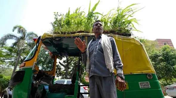 فیلم /  ابتکار یک راننده تاکسی برای خنک شدن مسافران 