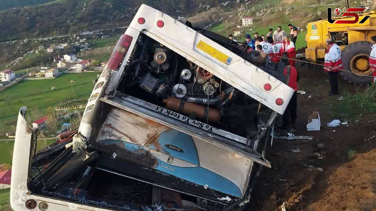 23 کشته و زخمی در واژگونی هولناک اتوبوس در گیلان + جزییات و عکس