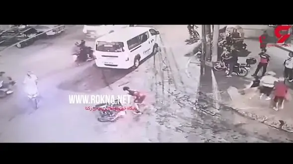 فیلم لحظه حادثه وحشتناک برای موتور سوار+ فیلم 