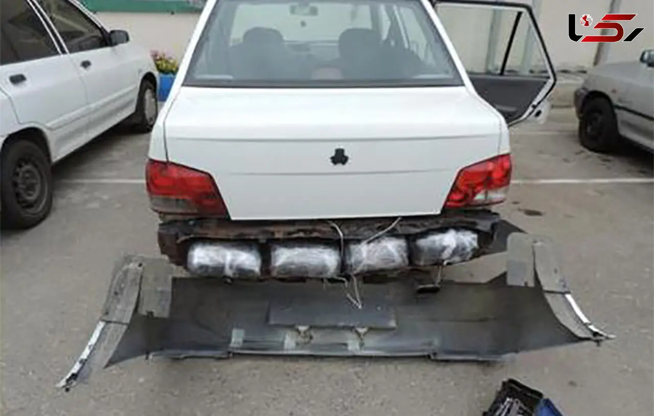 20 کیلو تریاک در سپر پراید جاساز شده بود + عکس