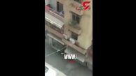 تلاش وحشتناک زن خدمتکار برای خودکشی از طبقه نهم یک ساختمان+ فیلم 