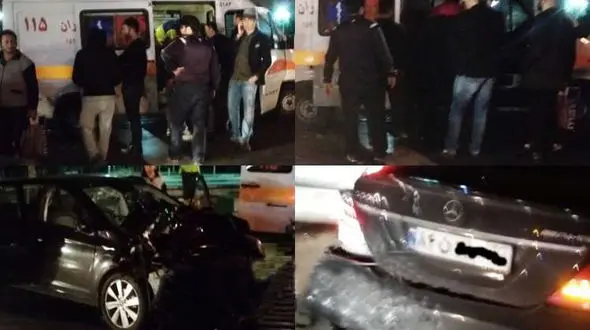 تصادف شدید خواننده جوان پاپ در اشرفی اصفهانی تهران +عکس