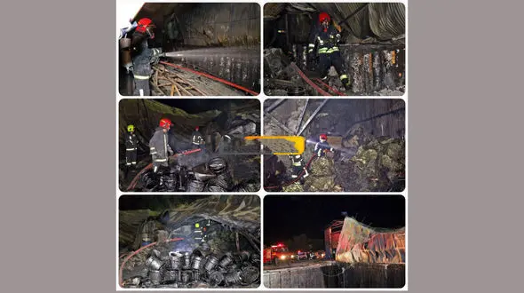 آتش سوزی کارخانه تولید ایزوگام مشهد