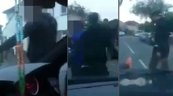 فیلم لحظه کل کل موتورسوار با یک راننده/ موتور سوار با یک مشت نقش زمین شد+تصاویر